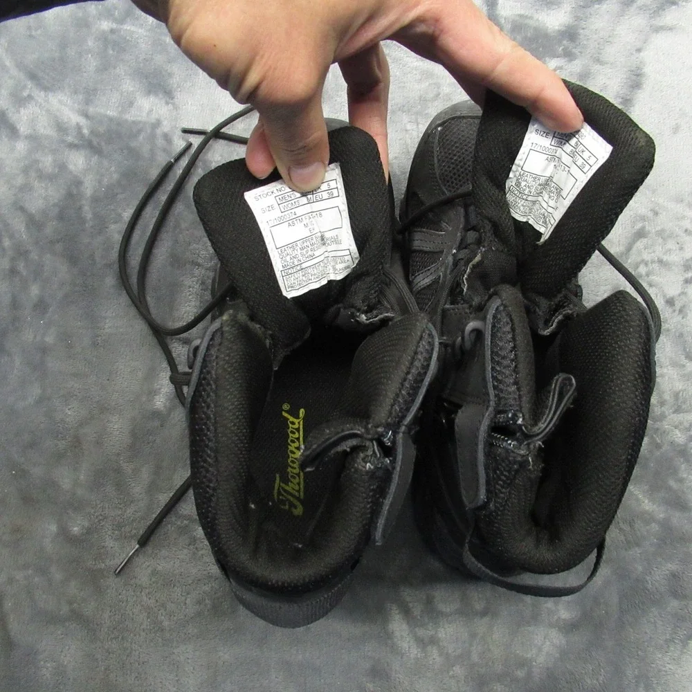Thorogood Boots Unisex 6M‎ 8W Black Steel Toe 6